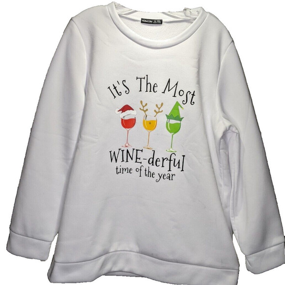 Womens Sweatshirt 3XL Its the Most Wine-Derful Time of the Year Christmas READ - Picture 1 of 6